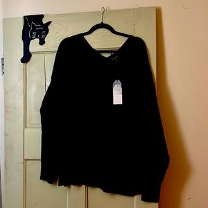 Universal Standard Merino Double B sweater Black size L (20-22) NWT